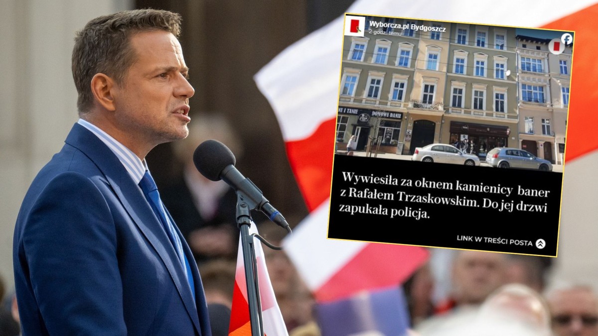 Powiesiła baner z Rafałem Trzaskowskim, tego nie była świadoma. Stanie przed sądem