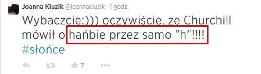 Napisała hańba przez ch