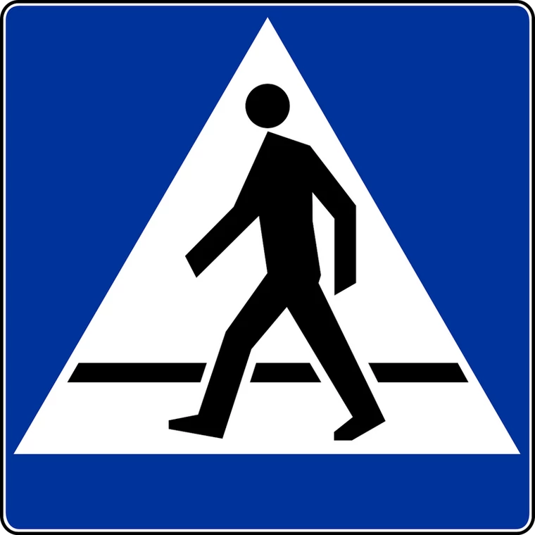 Znak D-6 „przejście dla pieszych” oznacza miejsce przeznaczone do przechodzenia pieszych w poprzek drogi.