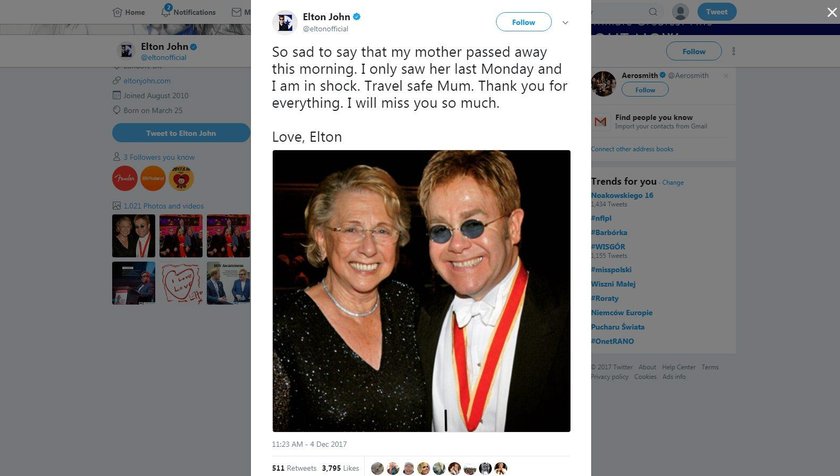 Elton John w żałobie. Zmarła najbliższa mu osoba