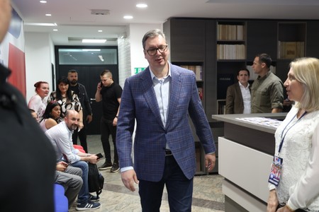 Predsednik Srbije, Aleksandar Vučić u izbornom štabu SNS 