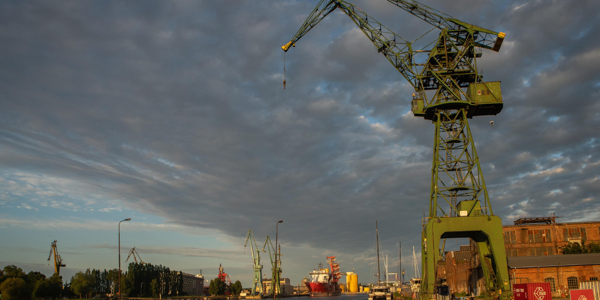 Z tego żurawia można podziwiać panoramę Gdańska