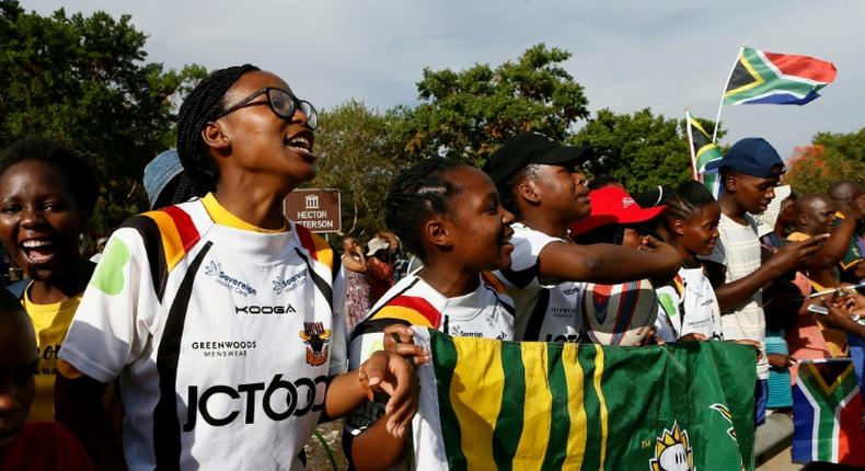 Soweto Rugby School Academy's girl players await the return of their Springbok heroes after winning the World Cup