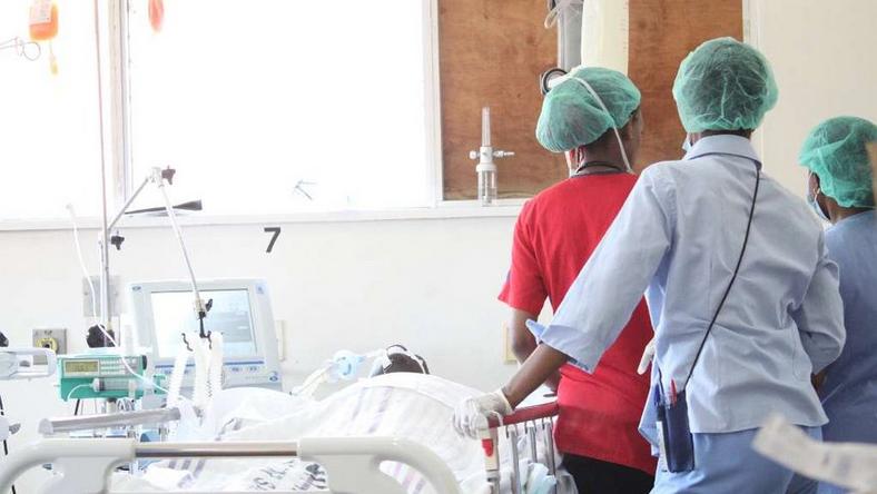 File image of nurses attending to a patient at a Kenyan hospital