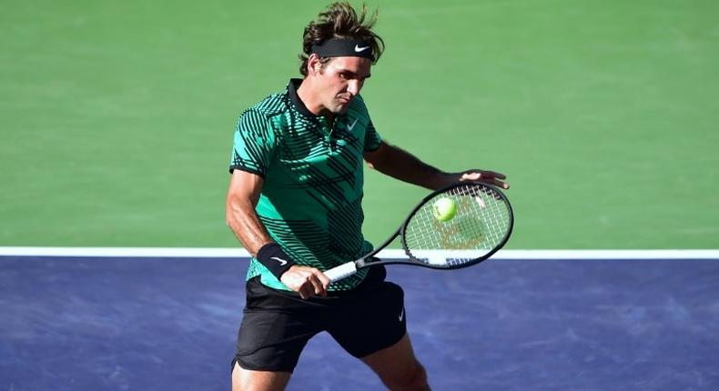 Roger Federer, pictured in action on March 19, 2017, captured his 90th career title in Indian Wells