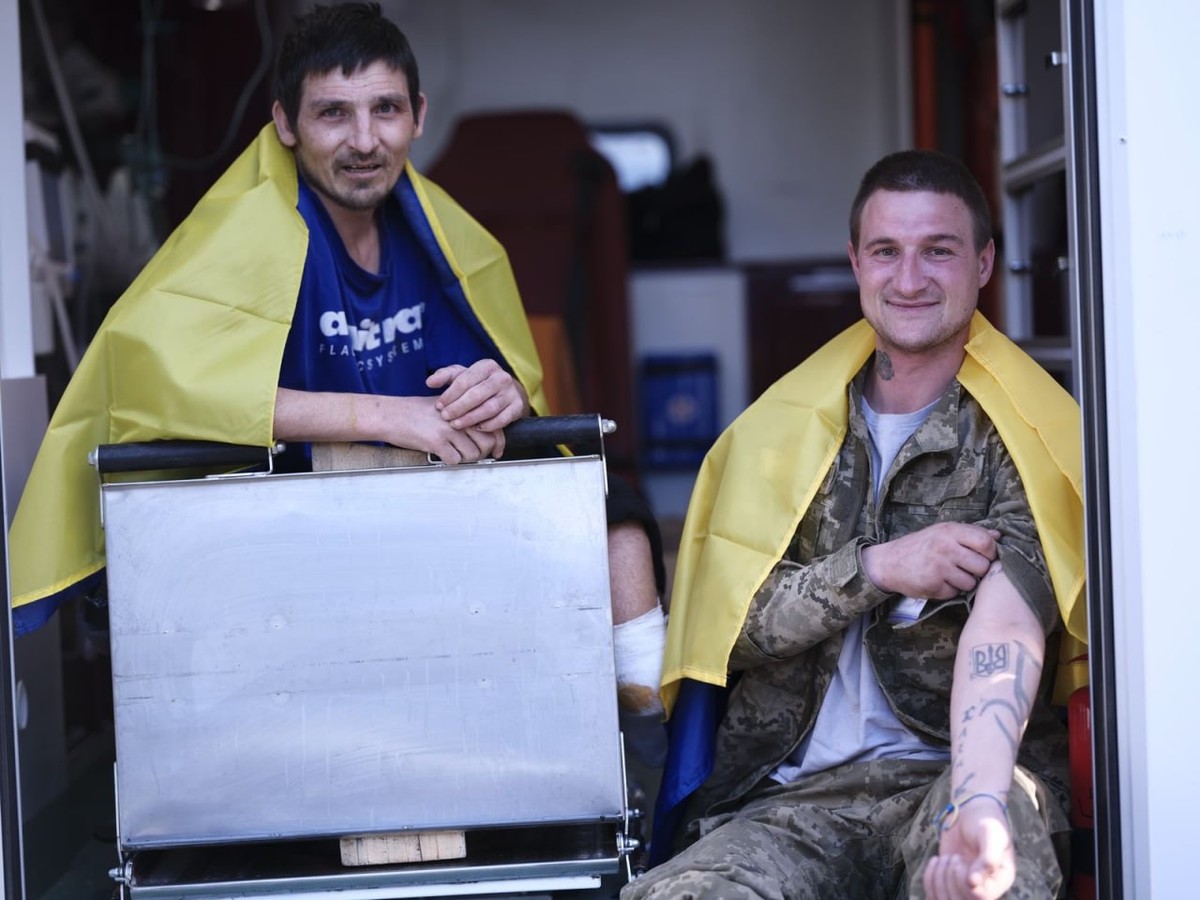 Ukraińscy jeńcy po uwolnieniu