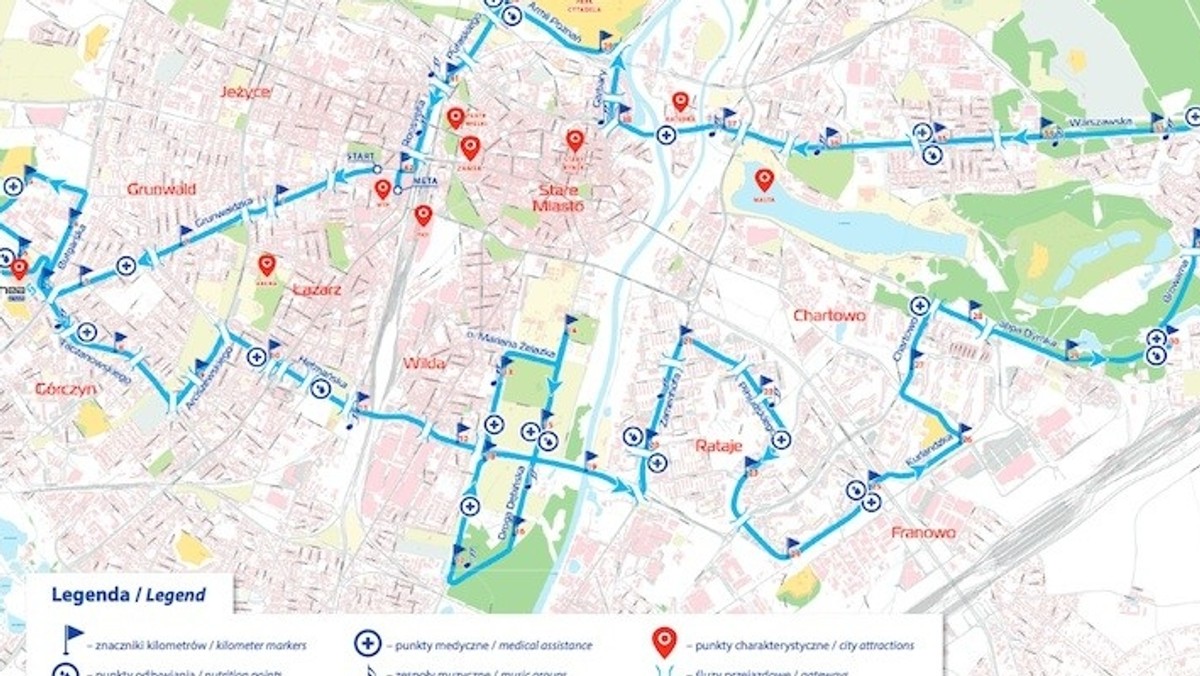 W niedzielę 12 października przez Poznań biegnie maraton i z tego powodu od rana w całym mieście należy spodziewać się utrudnień w ruchu: na trasie maratonu zamknięty będzie ruch wzdłużny, a trasa biegu zostanie zamknięta dla ruchu kołowego w godzinach od 8 do 16.