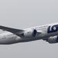 Boeing 787 Dreamliner purchased by Poland's LOT Airlines performs a low altitude flyover at the Chopin International Airport in Warsaw