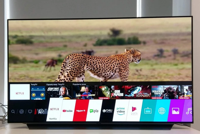 LG OLED C9 - menu główne skonfigurowanego już systemu webOS