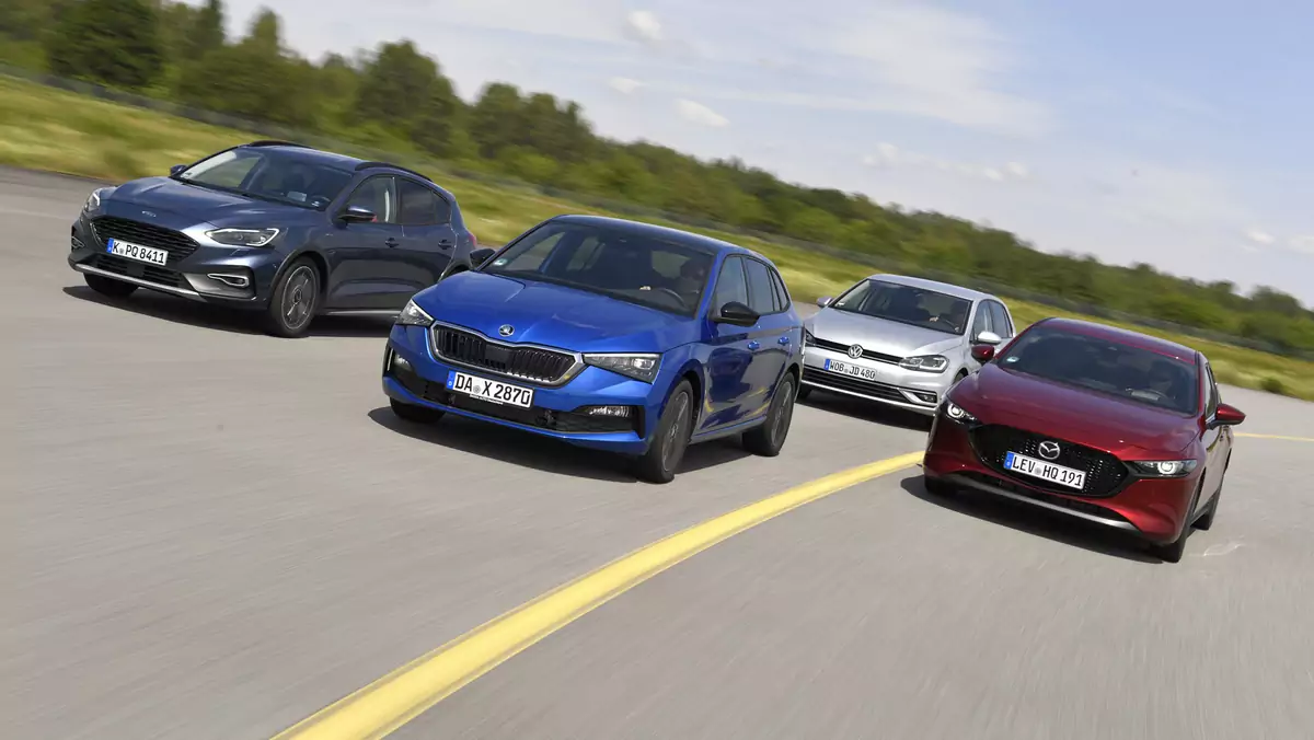 Porównanie: Ford Focus, Mazda 3, Skoda Scala i VW Golf