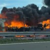 Gori kamion na autoputu kod Šimanovaca