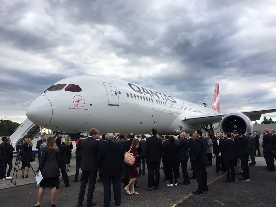 The new Qantas Boeing 787-9.