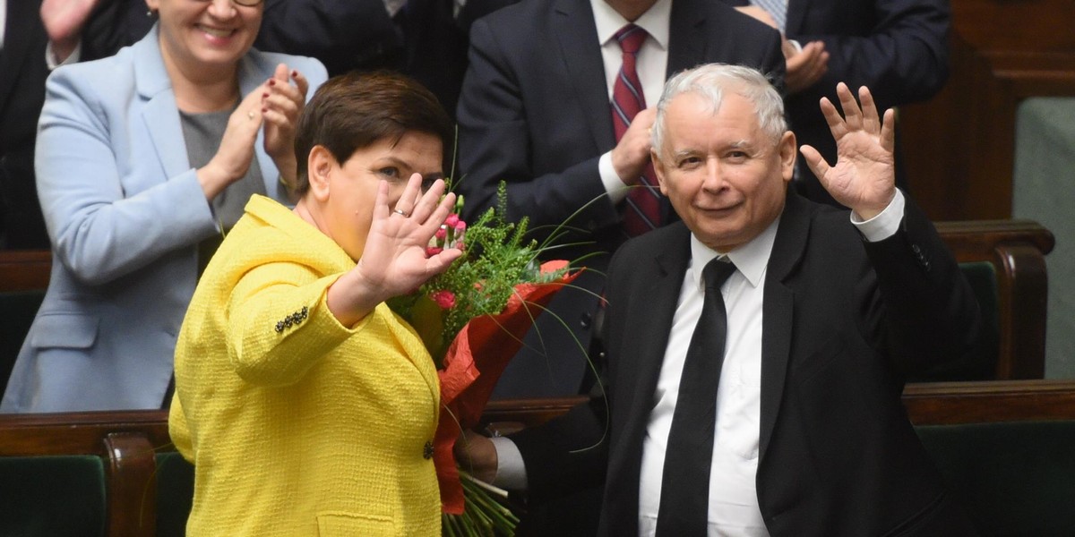 Beata Szydło i Jarosław Kaczyński