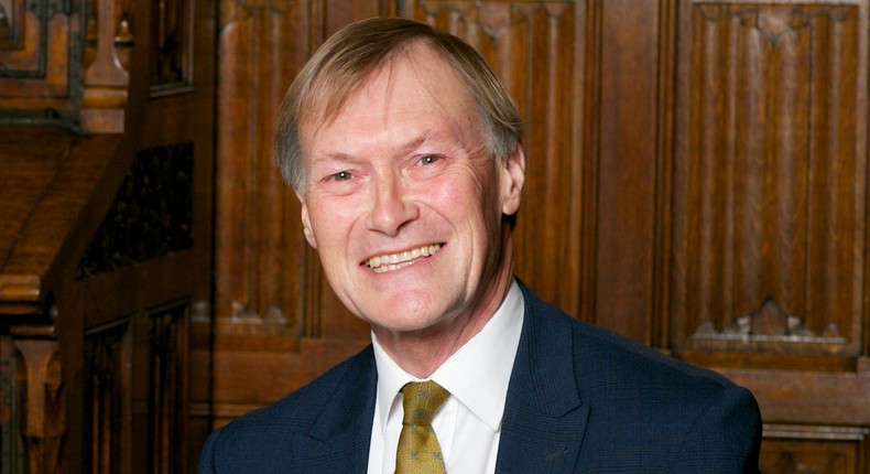 David Amess MP in the Prime Ministers Office at the House of Commons on October 16,2016 in London, United Kingdom
