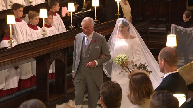 Princ Čarls je pratio Megan Markl na njenom venčanju sa Harijem, maja 2018. u Vindzoru. Otac Megan Markl Tomas Markl nije bio pozvan na venčanje