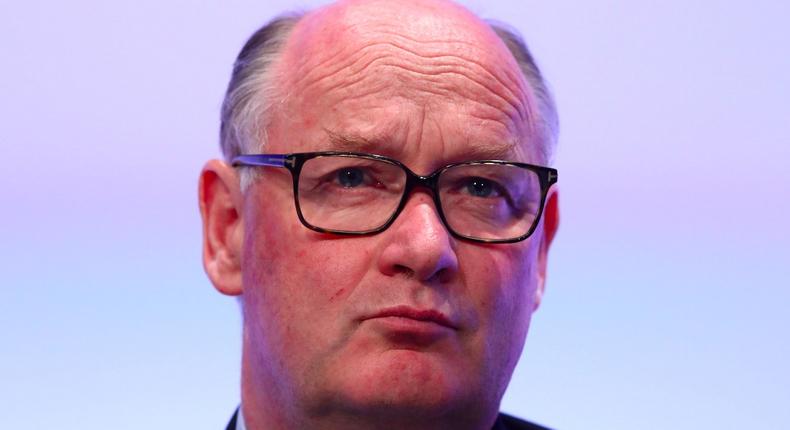 HSBC Group Chairman Douglas Flint speaks at the International Fintech Conference in London, Britain April 12, 2017.