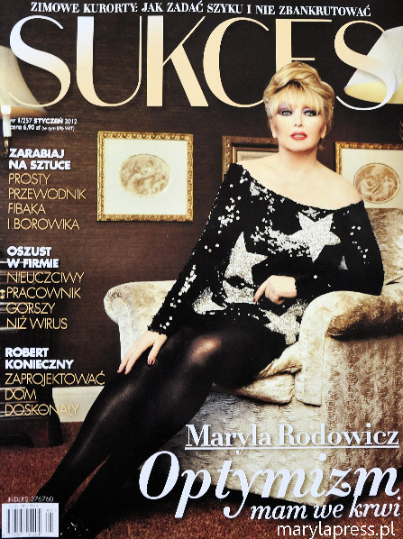 Maryla Rodowicz na okładce "Sukcesu"
