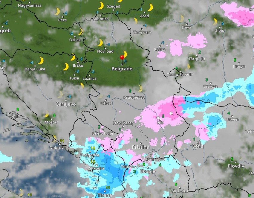 vreme u Srbiji u 22 sata