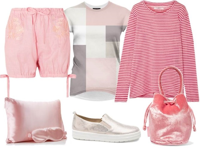 Róż w letnim wydaniu. STYLIZACJA: T-shirt-More Moi/moremoi.pl, buty-Caprice/caprice.pl, spodenki, bluzka, dodatki-TK Maxx