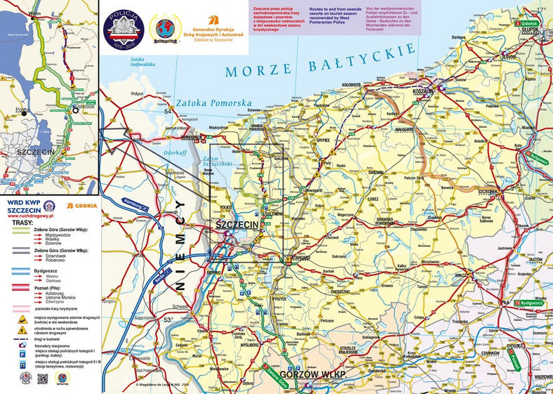 Mapa tras alternatywnych nad morze