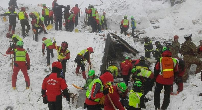 The avalanche hit the Hotel Rigopiano with the force of 4,000 trucks