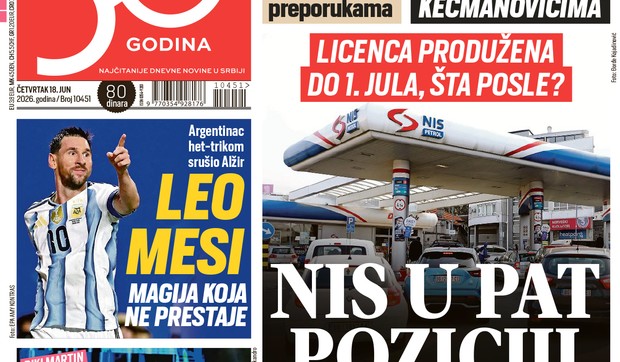 Blic naslovna strana za 18.6.
