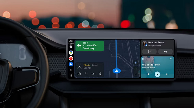 Az Android Auto letisztultabb, az autómodellhez és a vezető igényeihez jobban alkalmazkodó felülettel jelent meg. Arról még nincs hír, hogy a nagyközönség mikor férhet hozzá korlátlanul/Fotó: Android Auto