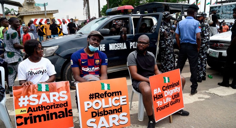 Nigerian youths during the recent protest against police brutality and bad governance (CNN