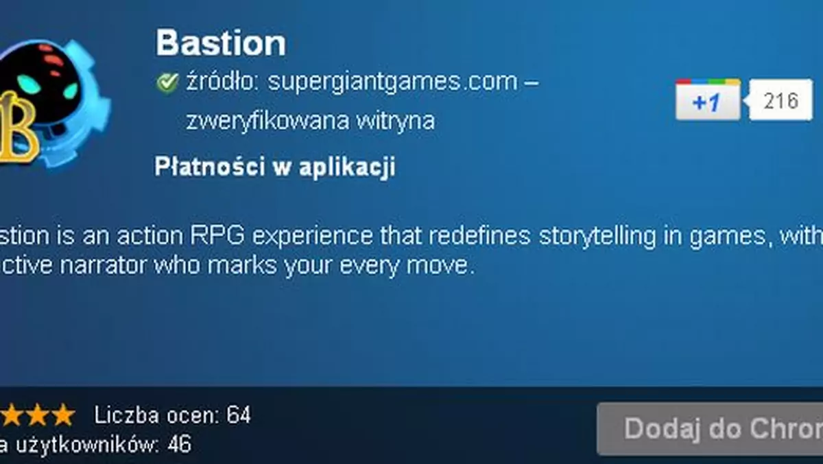 Bastion w przeglądarce Chrome? To działa!