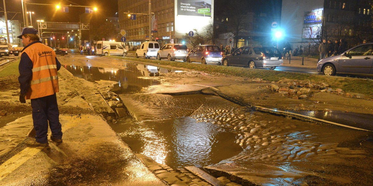 Awaria magistrali wodociągowej we Wrocławiu