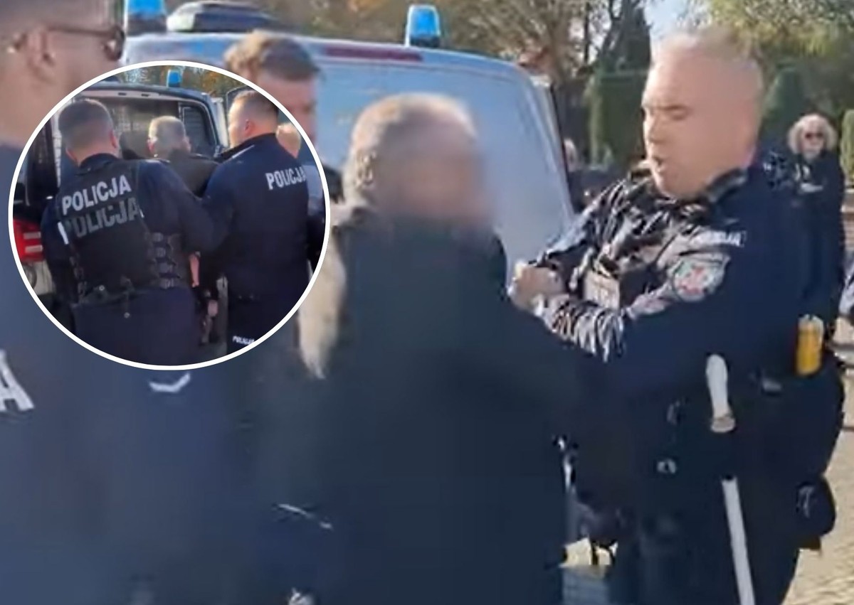 Awantura z policją przy cmentarzu. Stanęli w obronie księdza
