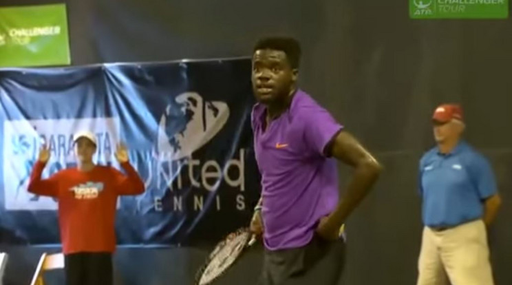 A teniszező Tiafoe már kivolt akadva egy idő után/Fotó: Youtube