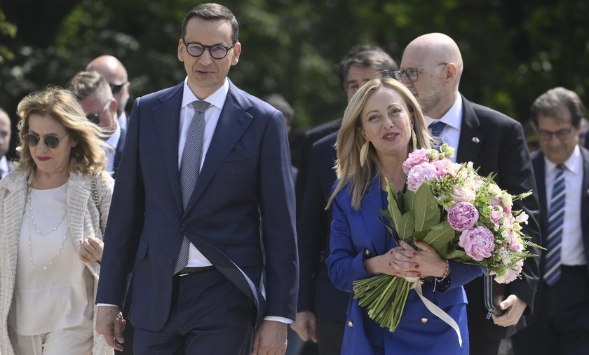 Giorgią Meloni i Mateusz Morawiecki.