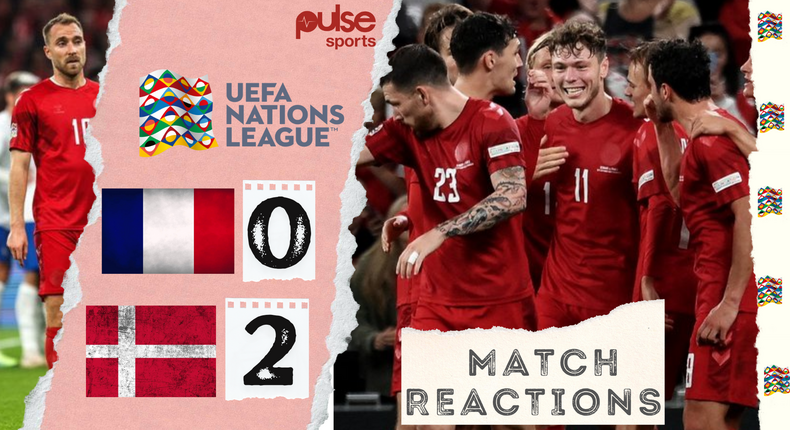 Denmark defeated France in the UEFA Nations League on Sunday night