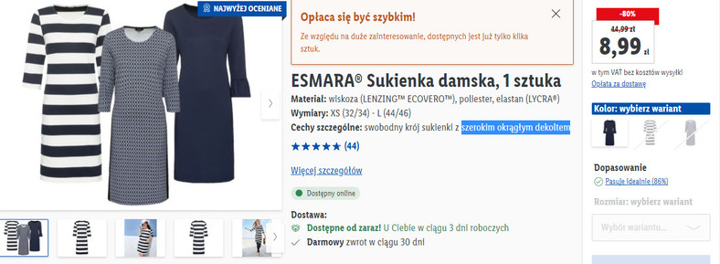 Lidl - sukienka Esmara