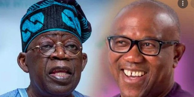 Presidential candidates of the APC, Bola Tinubu and Peter Obi of the Labour Party (Punch) 