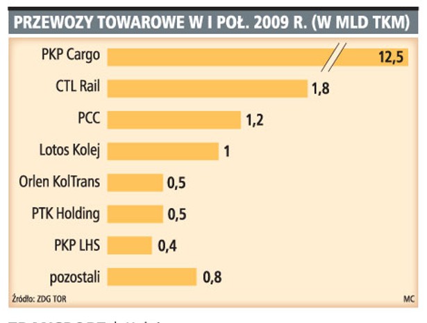 Przewozy towarowe w I poł. 2009 r.