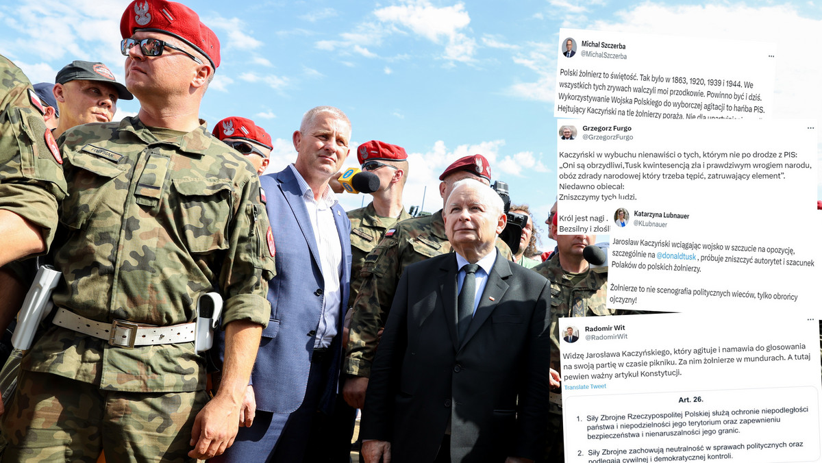 Kaczyński obraża Tuska na tle żołnierzy. "To jest personifikacja zła w Polsce"