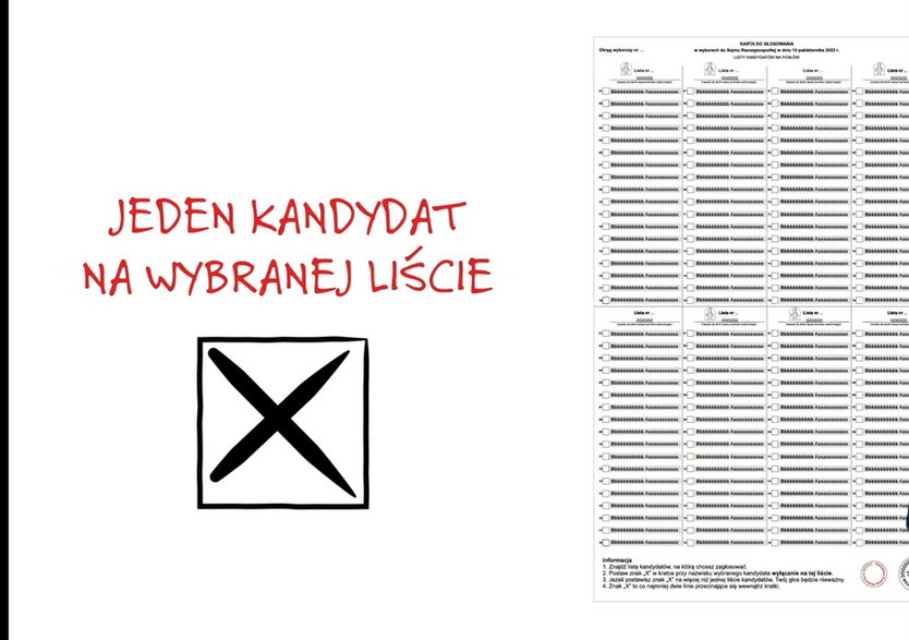 Głosowanie na kandydata do Sejmu - tylko 1 głos