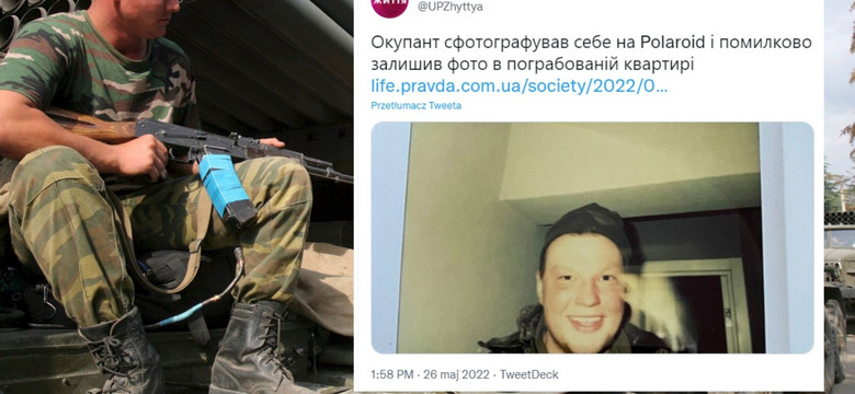 Zaskakujące odkrycie mieszkanki Irpienia. Rosjanin okradł jej dom i zostawił swoje zdjęcie