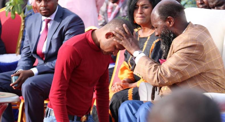 Babu Owino attacked for kneeling in front of Prophet David Owuor