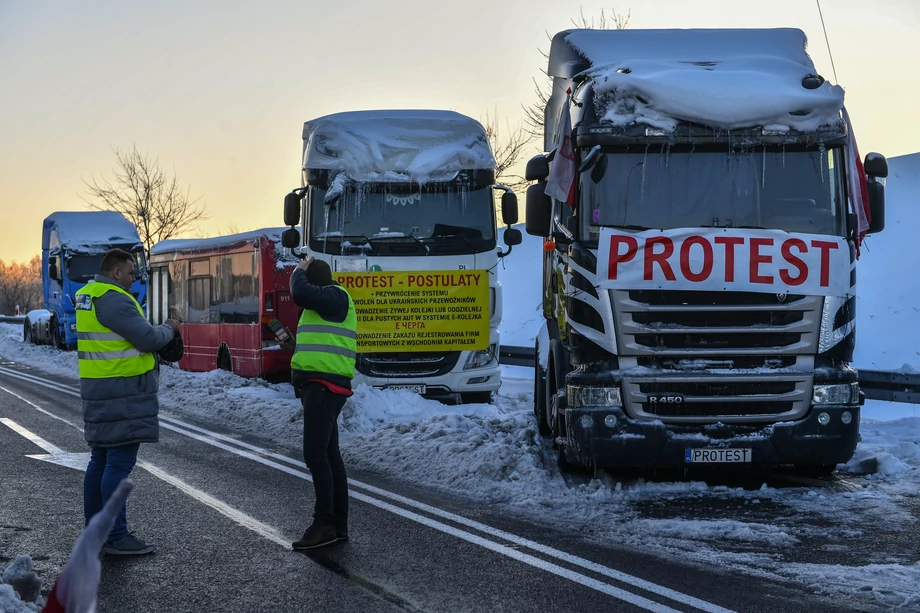 Protest kierowców na granicy polsko-ukraińskiej
