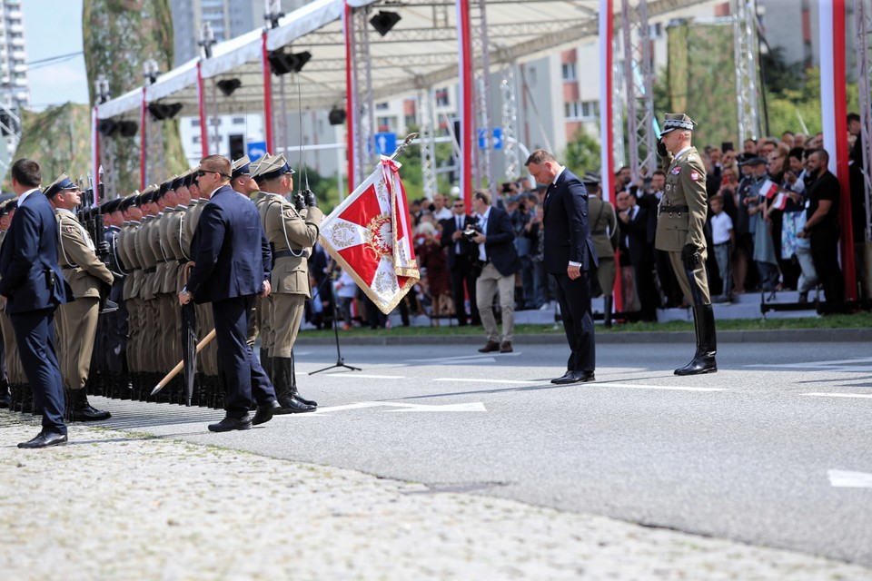 Defilada "Wierni Polsce" w Katowicach.