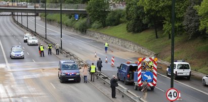 Awaria wodociągowa na Trasie Łazienkowskiej