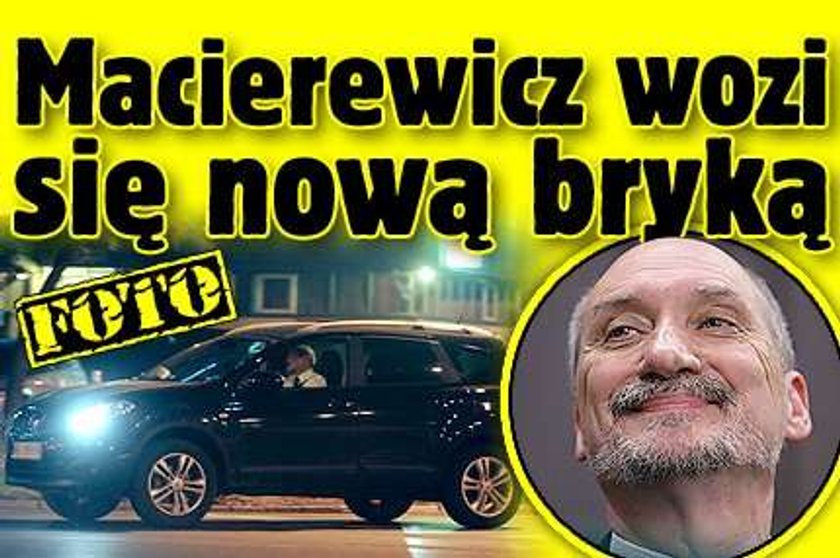 Macierewicz w wielkim aucie. Ale się wozi!