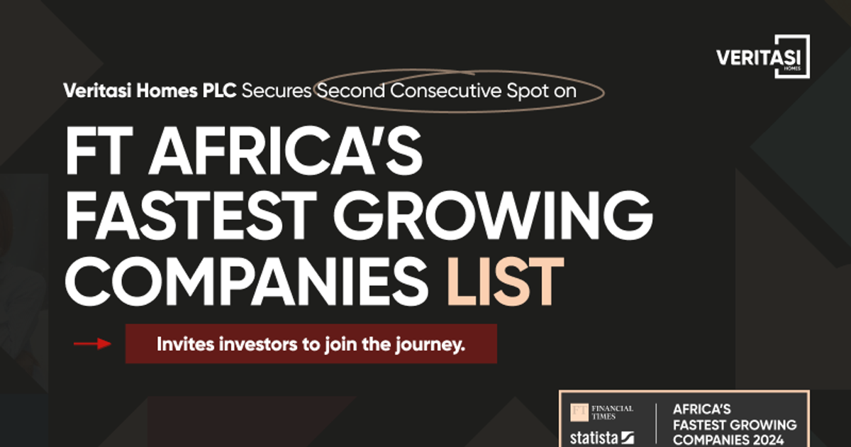 Veritasi Homes secures 2nd spot on Financial Times' (FT) list - Vimarsana News