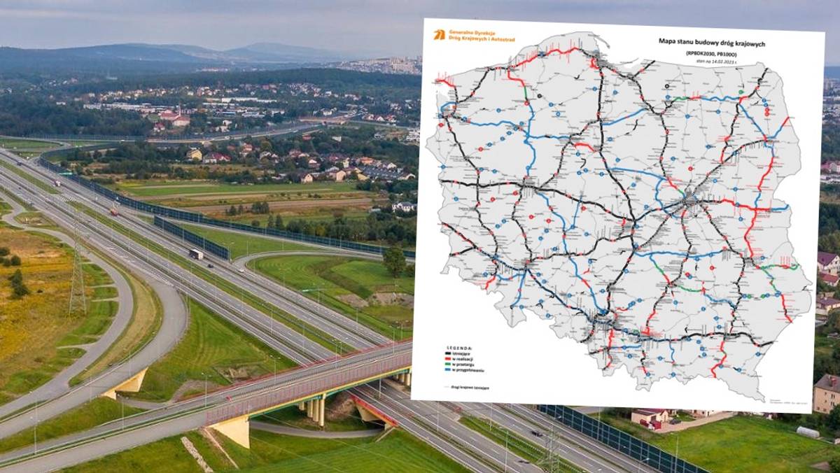 Autostrady, drogi ekspresowe, drogi krajowe i obwodnice w budowie