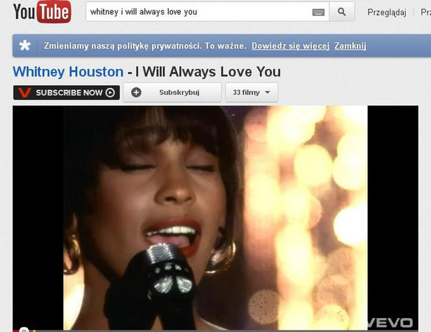 Najsłynniejsze nagranie Whitney Houston