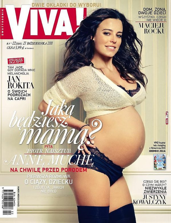 Ciążowe sesje gwiazd: Anna Mucha dla magazynu "Viva!" w 2011 r.