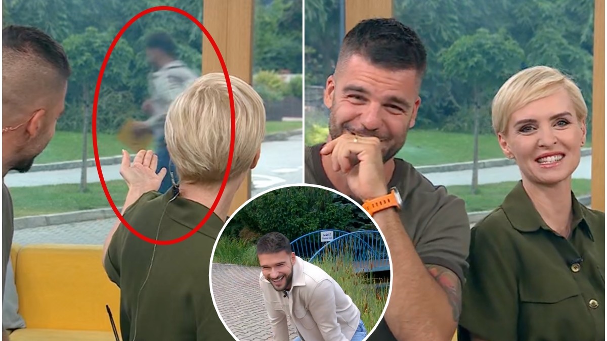 Moderátori Telerána sa prizerali ako Vratko Sirági šprintuje na živý vstup.   